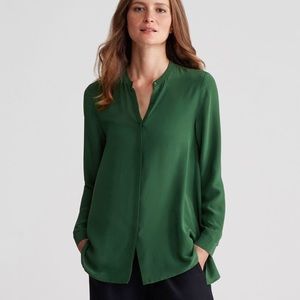 Eileen Fischer green blouse